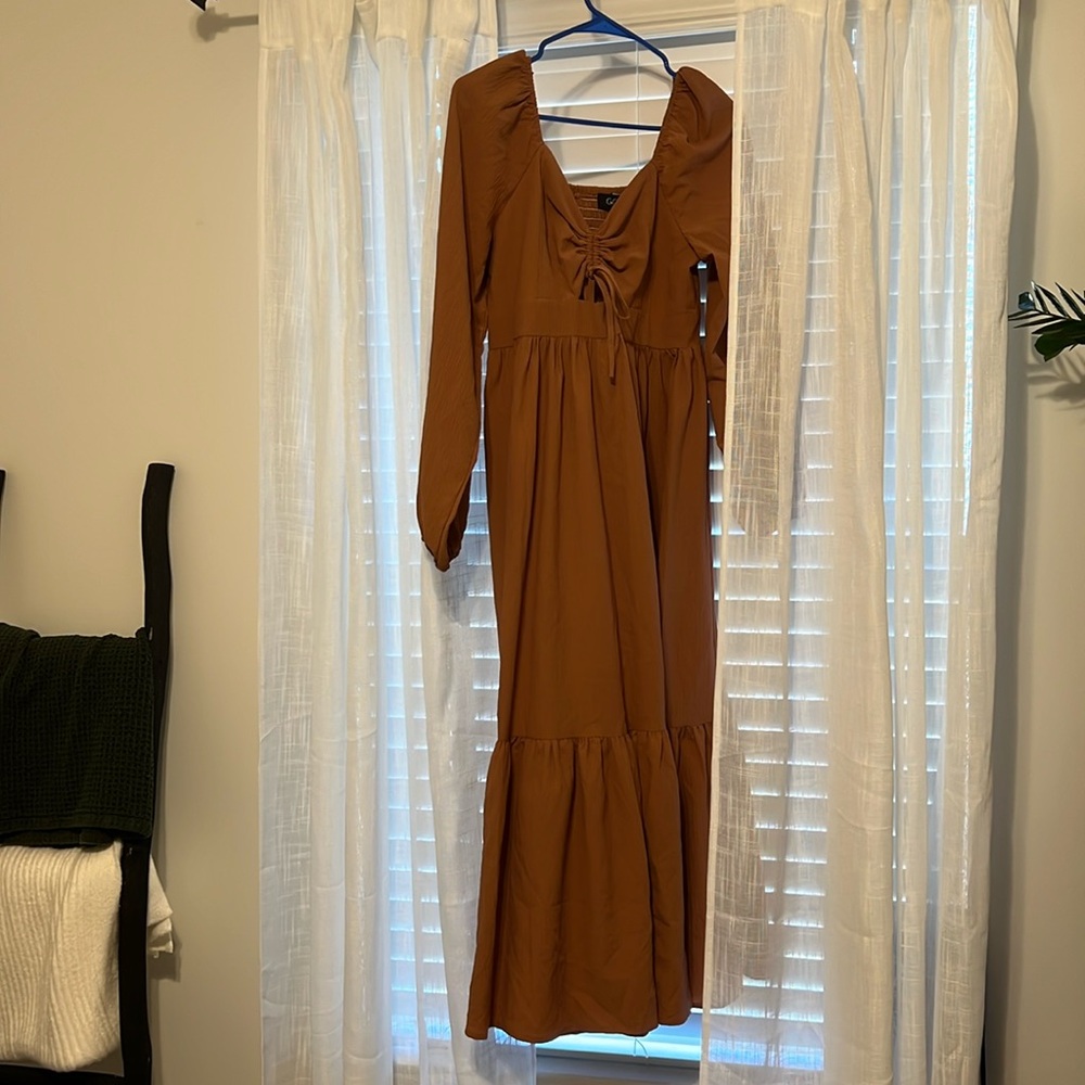 Long pink flowy dress